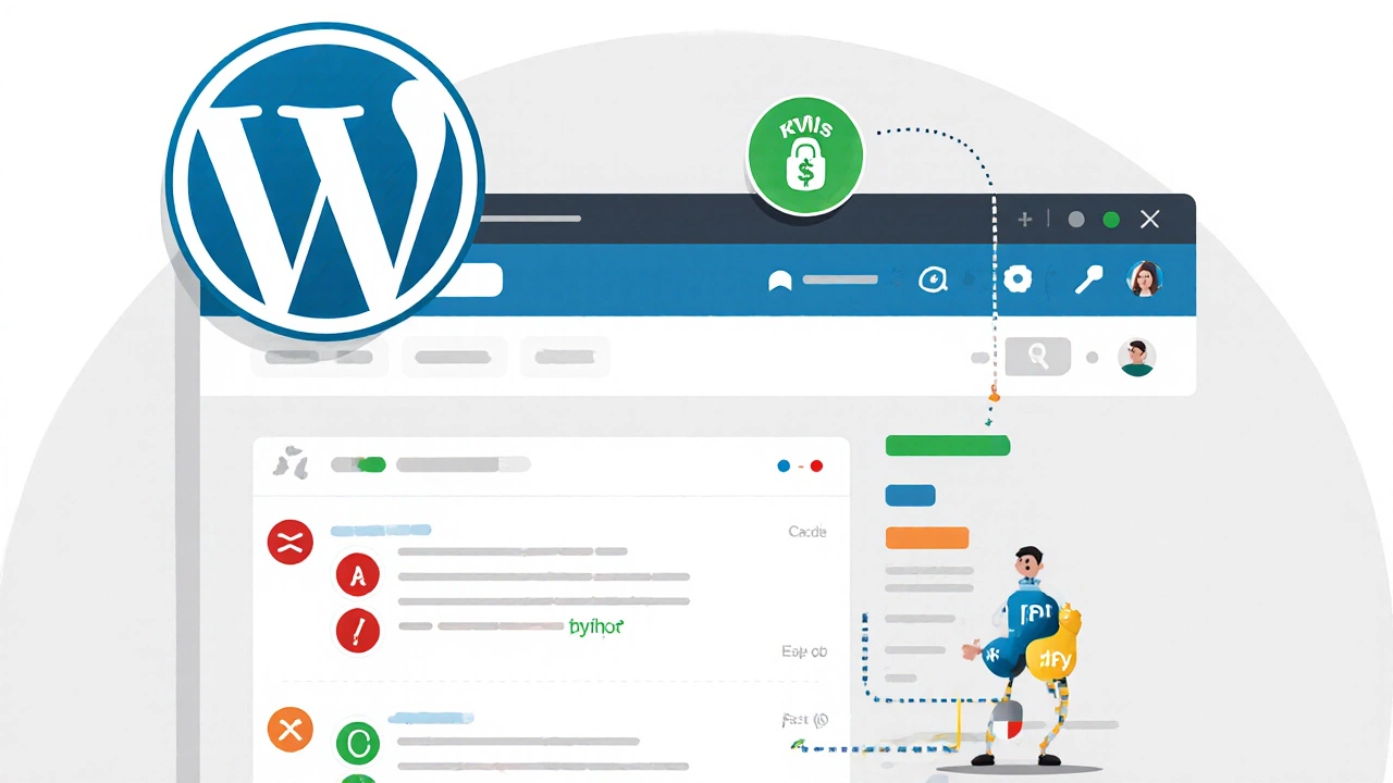 WordPress comments display sentiment badges received from a Python FastAPI service with Redis caching.
